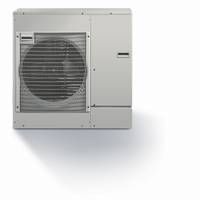 Das bodenstehende Außenmodul ist in den Leistungsgrößen 7,5 kW, 10 kW und 12 kW erhältlich. Quelle: Buderus