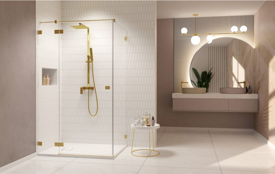 Klare Linien ohne Dichtungsprofile – ideal für ein modernes, reduziertes Baddesign.