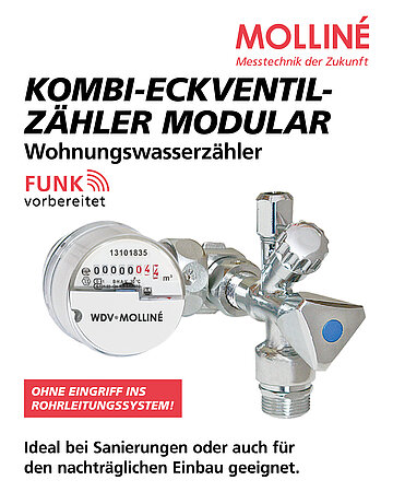 WDV Molliné: Kombi-Eckventilzähler – ohne Eingriff ins Rohrleitungssystem