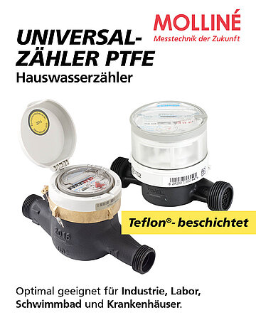 WDV Molliné: Universalzähler PTFE – Geeignet bei aggressiven Wasserqualitäten