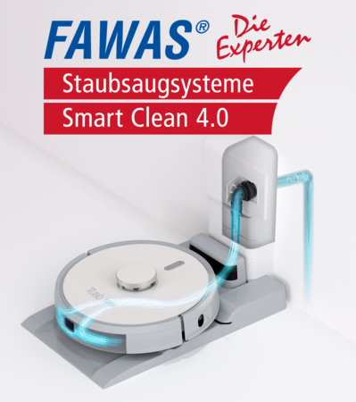 FAWAS – Selbst entleerender Saugroboter ROBO 2.0 für die Zentralstaubsauganlage ab sofort erhältlich