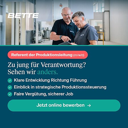 Bette sucht Technischer Referent der Produktionsleitung (m/w/d)