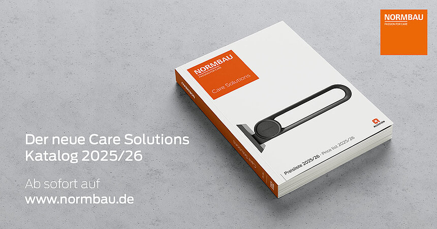 Innovation, Design, Technik – der neue NORMBAU Care Solutions Katalog 2025/26.