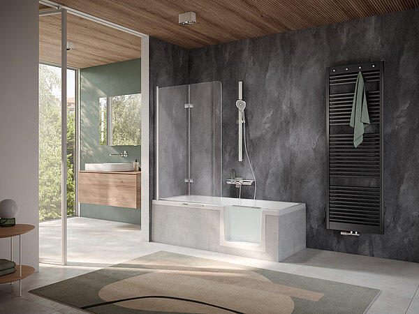 2-in-1 Lösung von HSK für kleine Bäder 