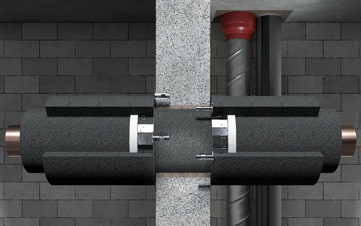 Beidseitige Anwendung auf der Wand