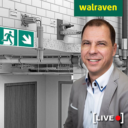 Einladung zum Walraven-Webinar: Brandgeprüfte Befestigung oberhalb klassifizierter Unterdecken