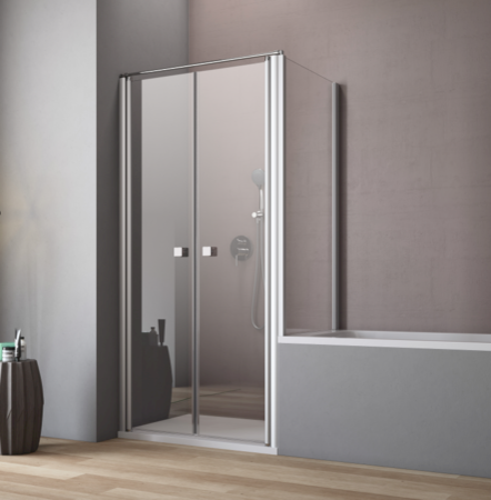 GEO: Duschwände mit verkürztem Seitenteil zum Anbauen an Badewannen