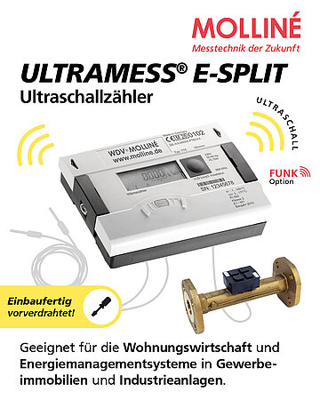 Ultramess® E-Split – Geeignet für die Wohnungswirtschaft und Energiemanagementsysteme in Gewerbeimmobilien und Industrieanlagen.