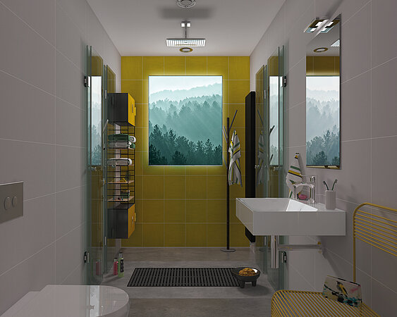 glassdouche: Kleines Bad, geniales Bad