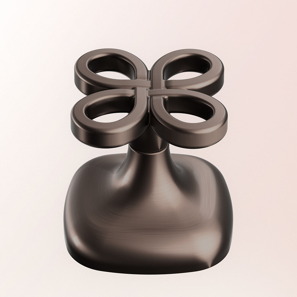 „The Knot“ – eine Griffvariante für Coya – wurde in Zusammenarbeit mit dem Designstudio AB Concept aus Hongkong entworfen und wird im Sommer 2026 als zweite Atelier Edition gelauncht. Copyright: Dornbracht