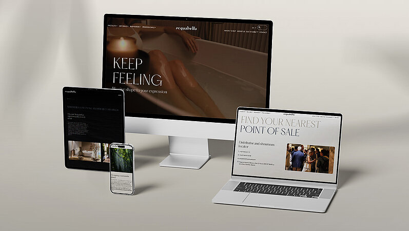 Acquabella präsentiert neue Website: Inspiration und Fachservice für Architekten und SHK-Profis