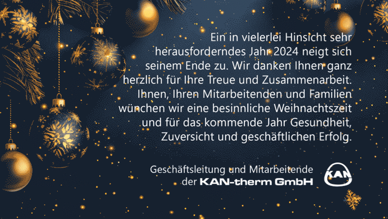 Heizen und Kühlen mit KAN-therm sagt zum Jahresausklang DANKE.....
