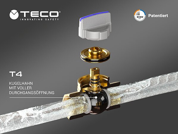 Serie T4 TECO: Kugelhähne für Aufputz-Installationen, zuverlässig und für eine lange Lebensdauer entwickelt
