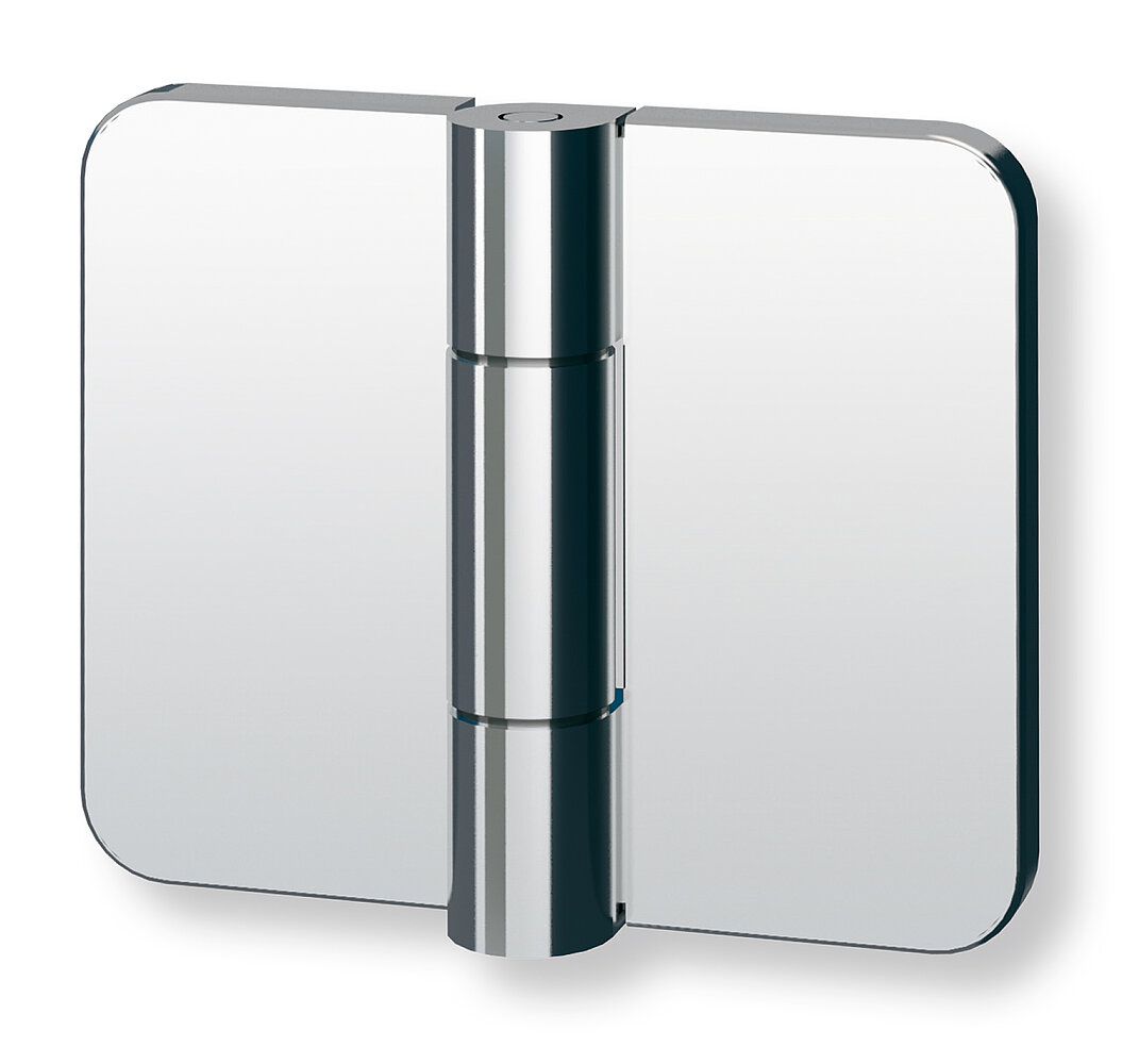 Die neue Beschlagserie JOSEPHINE von glassdouche ist schön, funktional und stabil. Sie ermöglicht Duschen mit Dreh- und Falttüren. Dank Zweifachbohrung sind trotz geringer Beschlagmaße sehr große Duschenmaße realisierbar. Bildquelle: Glassdouche