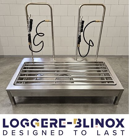 LOGGERE-BLINOX Schuhreinigungsbecken  mit und ohne Handbügel