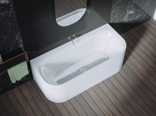 RIHO NEWS  2023! Verwöhnen Sie sich zu jeder Jahreszeit mit unserer halb freistehenden Devotion-Badewanne! Eine elegante und moderne Option für Ihr Badezimmer.