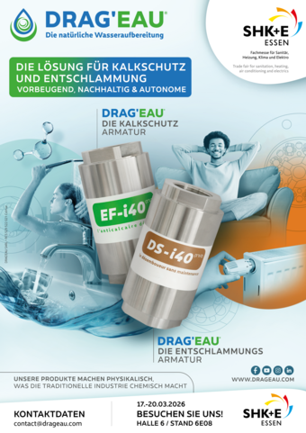 DRAG'EAU auf der SHK+E in Essen 