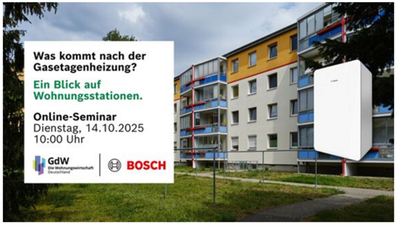 Online-Seminar von GdW und Bosch am 14. Oktober