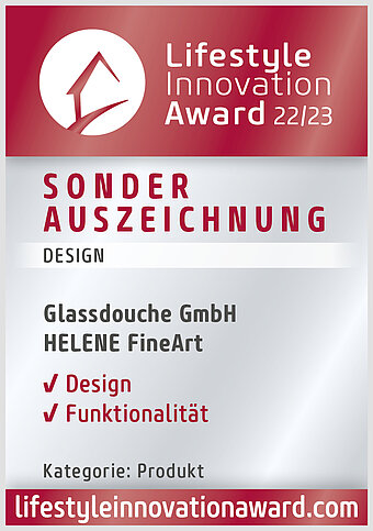 Lifestyle Innovation Award 2022/23 für glassdouche 