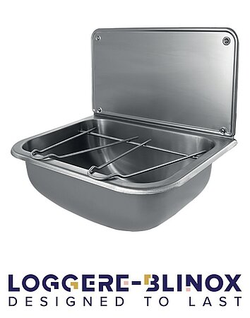 LOGGERE-BLINOX Edelstahl Ausgussbecken und Waschbottiche in verschiedenen Ausführungen und Größen erhältlich.