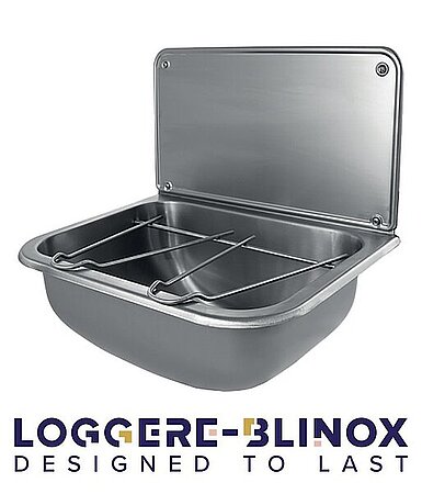 LOGGERE-BLINOX Edelstahl Ausgussbecken und Waschbottiche in verschiedenen Ausführungen und Größen erhältlich. 