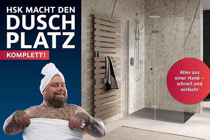 Alles aus einer Hand: HSK DUSCHPLATZ Kampagne stärkt SHK-Betriebe mit klar kalkulierbaren Komplettangeboten