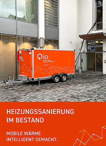 Mobile Heizzentrale QHZ 600 mit QioLive im Einsatz in Industrie, Gebäude oder Wärmenetz