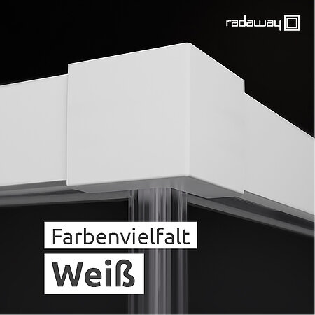 RADAWAY: Weiße Profile und Beschläge bei Duschkabinen
