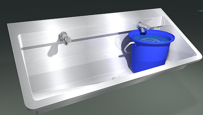 LOGGERE-BLINOX Waschrinne PERFECT II eine Edelstahl-Waschrinne für alle Fälle. 
