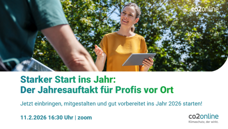 Einladung zum co2online Jahresauftakt-Webinar für Profis vor Ort am 11.2.2026