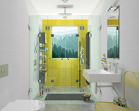 glassdouche: Kleines Bad, geniales Bad