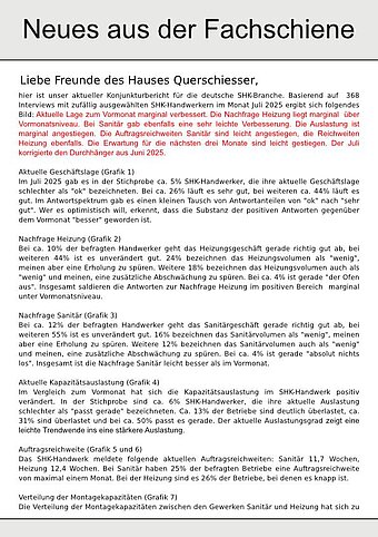 QUERSCHIESSER: Neues aus der Fachschiene 