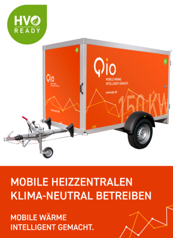 Qio: Mobile Heizzentralen mit HVO 100 – nahezu CO₂-neutrale Wärme auf Abruf