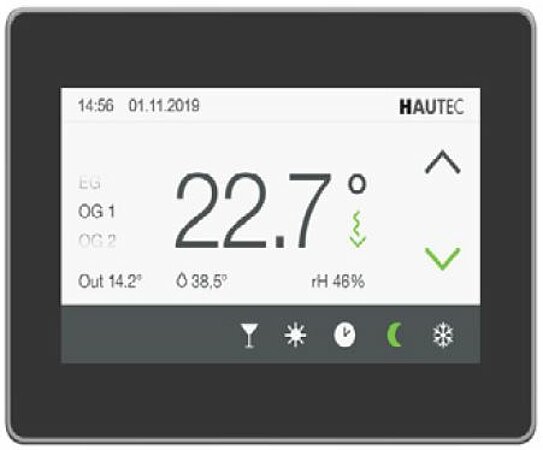 Hautec Geothermie Wärmepumpen mit Kältemittel R290 mit intelligenter Steuerung Touch Screen Smart Control 2.0
