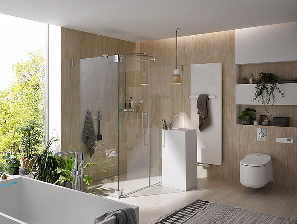 KERMI Duschdesign: Harmonischer Dreiklang - Dusche, Armatur und Fliese