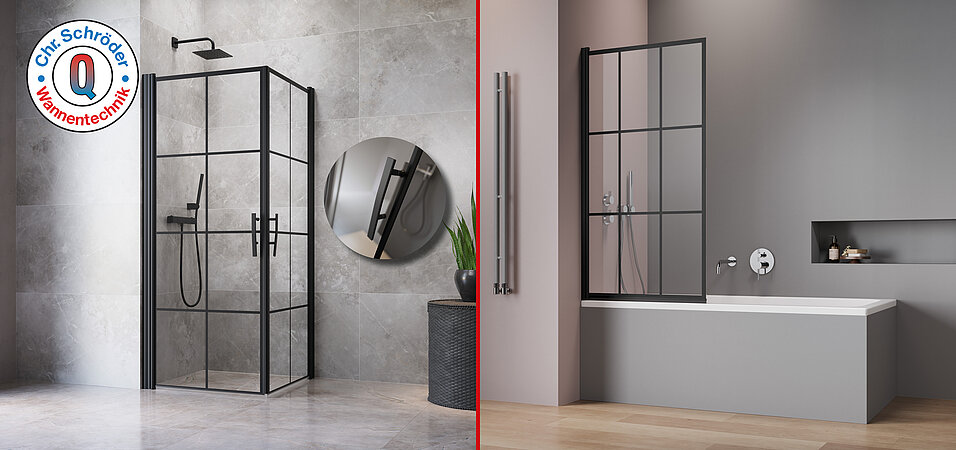 Urbaner Look mit Charakter: die neue Duschserie NOX-S in Loft-Optik bei Schröder Wannentechnik
