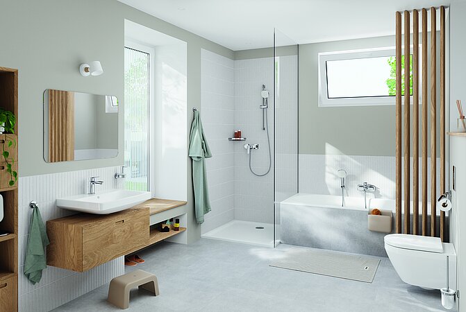 Harmonische Badgestaltung leicht gemacht: GROHE Cubeo und die neue Euro Keramik als Perfect Match