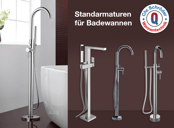 Mit den exklusiven Standarmaturen von Schröder Wannentechnik erstrahlt Ihr Bad in neuem Glanz.