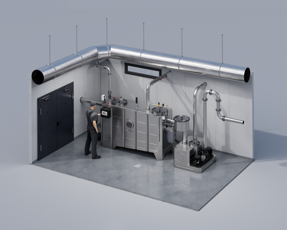 Mit der Fettabscheiderserie LipuJet-S aus Edelstahl bietet ACO Haustechnik eine Lösung, die Entwässerungstechnik und Brandschutz verbindet. Bildquelle: ACO Haustechnik