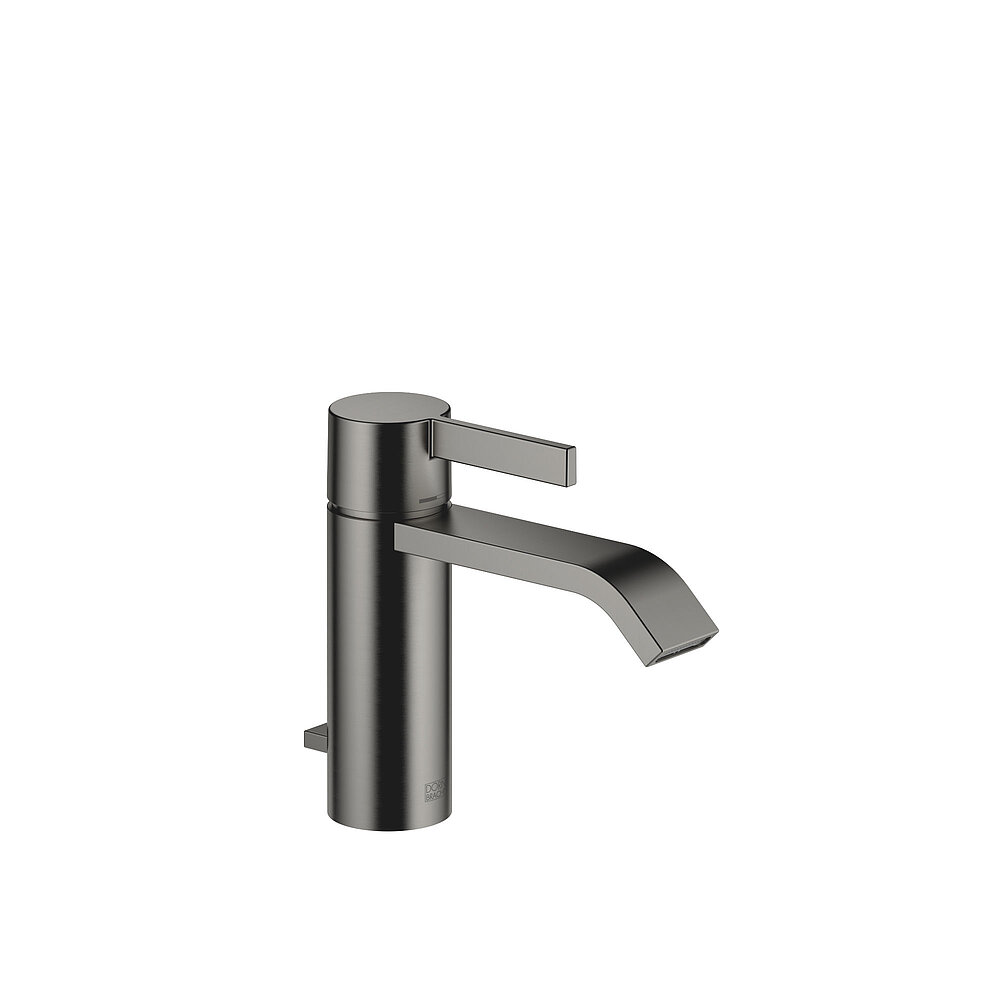IMO in Dark Platinum gebürstet: Der vergrößerte Einhebelmischer verfügt über eine Ausladung von 135 mm und eignet sich besonders für größere Waschtische. Produktdesign: Sieger Design Copyright: Dornbracht