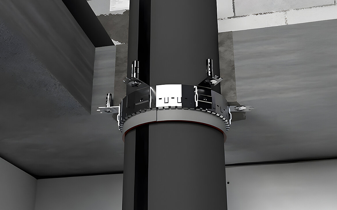 Deckenunterseitige Aufbaumontage