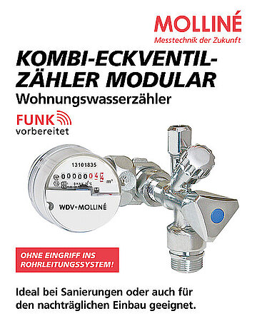 WDV Molliné: Kombi-Eckventilzähler – ohne Eingriff ins Rohrleitungssystem