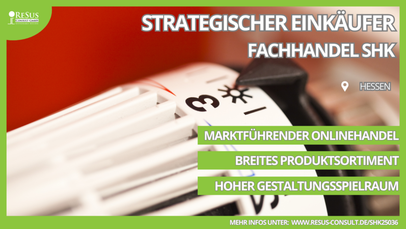 ReSus sucht Strategischer Einkäufer – Fachhandel SHK (m/w/d)    ID: SHK25036