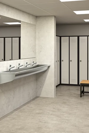 DELABIE Aquarotter | KWC Professional: Umkleiden und Handhygienebereiche