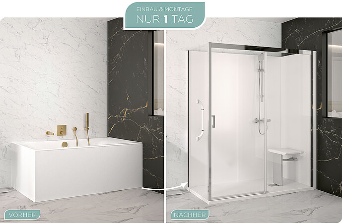 Barrierearme Komplett-Dusche für jedes Bad