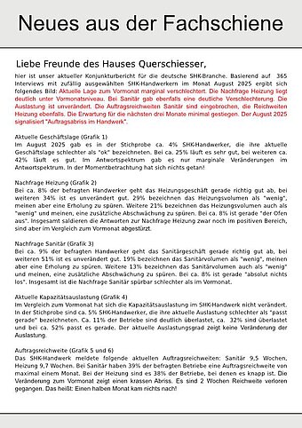 QUERSCHIESSER: Neues aus der Fachschiene 