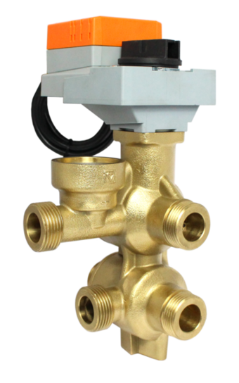 HERZ Druckunabhängiger 6-Wege-Regelkugelhahn