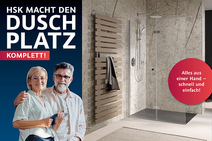 Alles aus einer Hand: HSK DUSCHPLATZ Kampagne stärkt SHK-Betriebe mit klar kalkulierbaren Komplettangeboten
