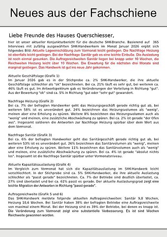 QUERSCHIESSER: Neues aus der Fachschiene 