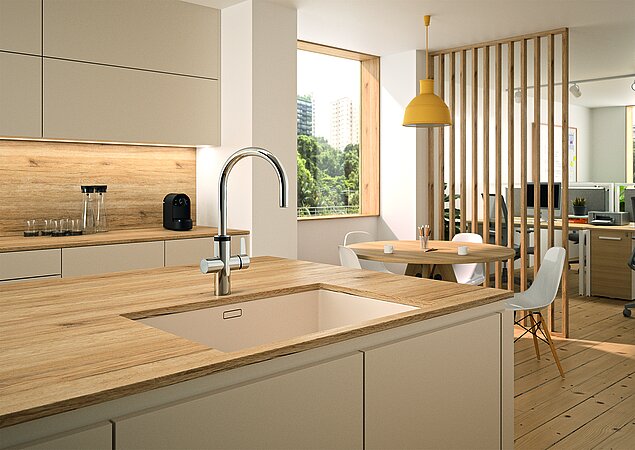 Innovation für die Küche: CONTI+ salina Hybrid-Küchenarmaturen für Hoch- und Niederdruck